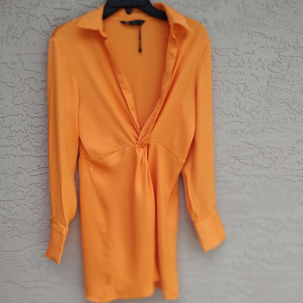 Zara orange satin mini - Picture 5 of 12